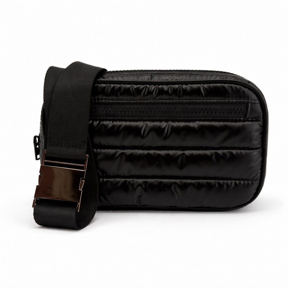 Citi Collective Gallery Fanny Pack Black Puffer Belt Bag Crossbody Like New